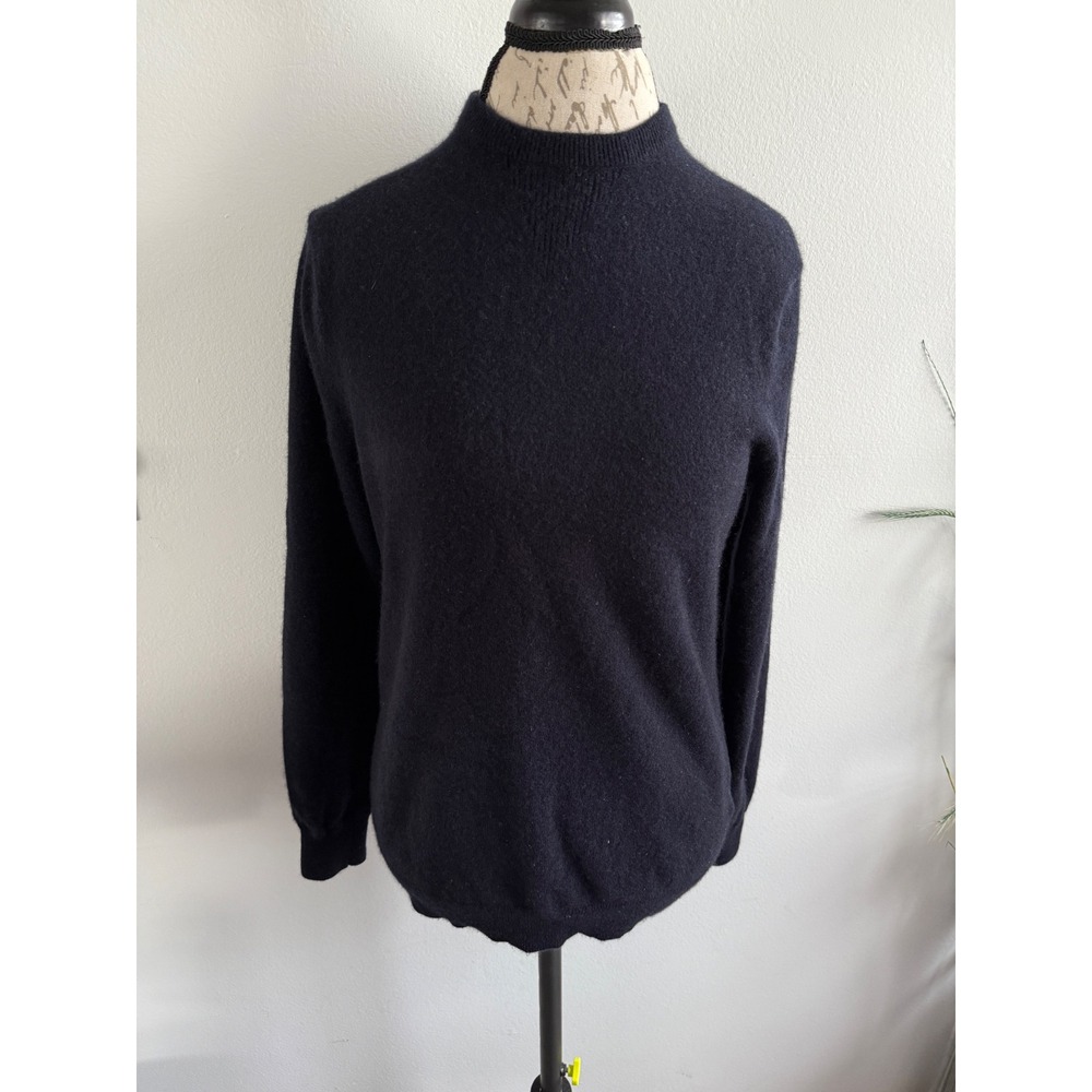 JACK THREADS Mens Mock Neck Cashmere Sweater‎ Medium Blue Knit Pullover